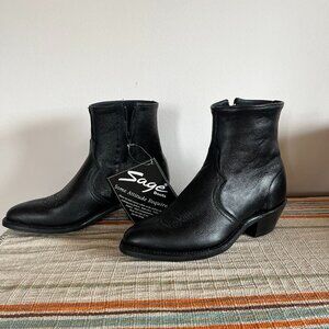 Sage by Abilene Men's 7” Black Leather Round Toe Boots Men's size 8.5D - NWT